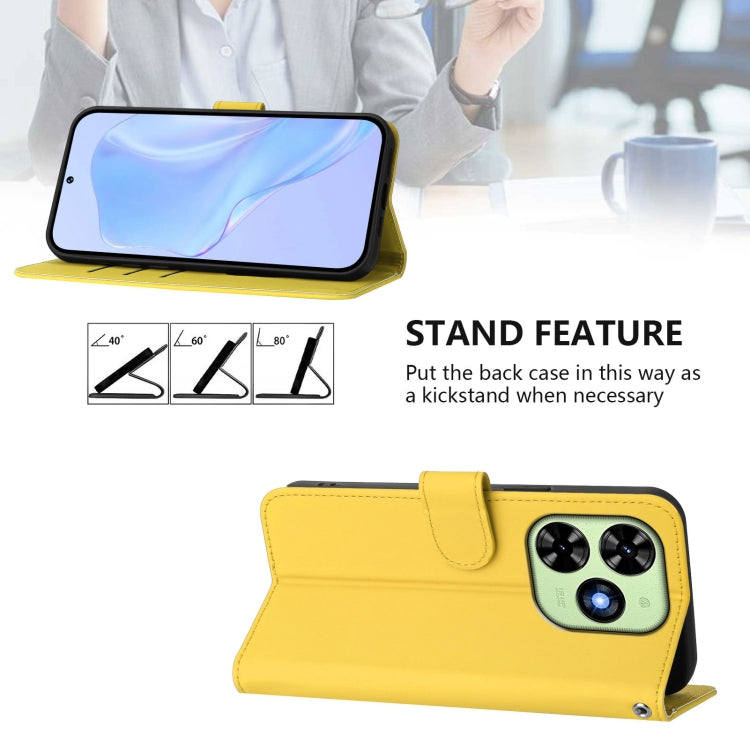 For Tecno Spark Go 2024 4G Skin Feel Solid Color Leather Phone Case with Lanyard(Lemon Yellow) - Tecno Cases by PMC Jewellery | Online Shopping South Africa | PMC Jewellery | Buy Now Pay Later Mobicred