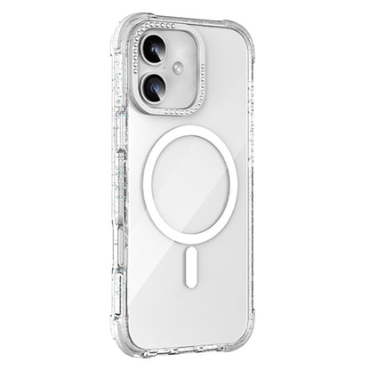 For iPhone 16 Mutural Blink Series Glitter Edge MagSafe Magnetic Phone Case(White) - iPhone 16 Cases by Mutural | Online Shopping South Africa | PMC Jewellery | Buy Now Pay Later Mobicred