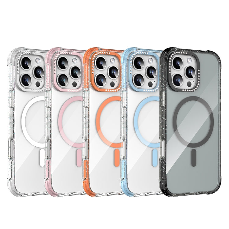 For iPhone 16 Pro Max Mutural Blink Series Glitter Edge MagSafe Magnetic Phone Case(Pink) - free shipping - PMC Jewellery - Order now!