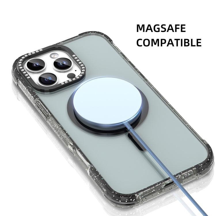 For iPhone 16 Pro Max Mutural Blink Series Glitter Edge MagSafe Magnetic Phone Case(Pink) - free shipping - PMC Jewellery - Order now!