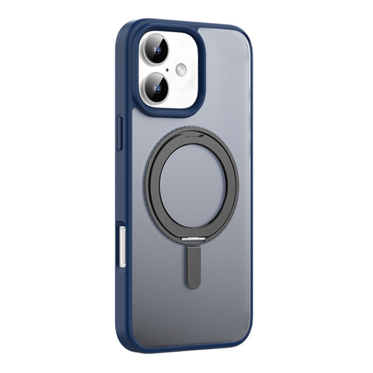 For iPhone 16 Mutural Armor Series MagSafe Magnetic Holder Phone Case(Blue) - iPhone 16 Cases by Mutural | Online Shopping South Africa | PMC Jewellery | Buy Now Pay Later Mobicred