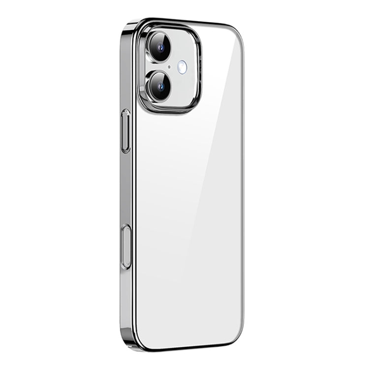 For iPhone 16 Mutural Jiantou Series Electroplating Hybrid PC Phone Case(Grey) - iPhone 16 Cases by Mutural | Online Shopping South Africa | PMC Jewellery | Buy Now Pay Later Mobicred