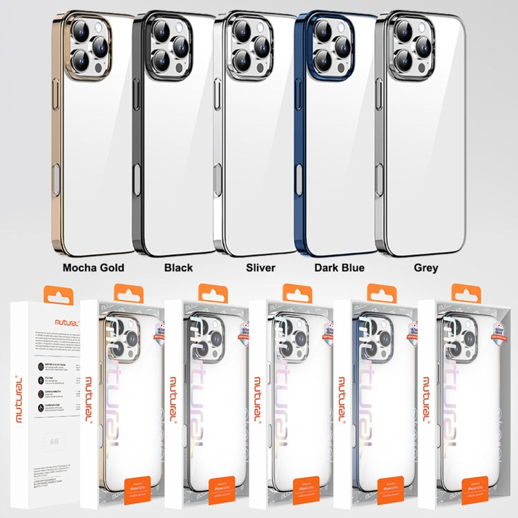 For iPhone 16 Pro Max Mutural Jiantou Series Electroplating Hybrid PC Phone Case(Silver) - free shipping - PMC Jewellery - Order now!