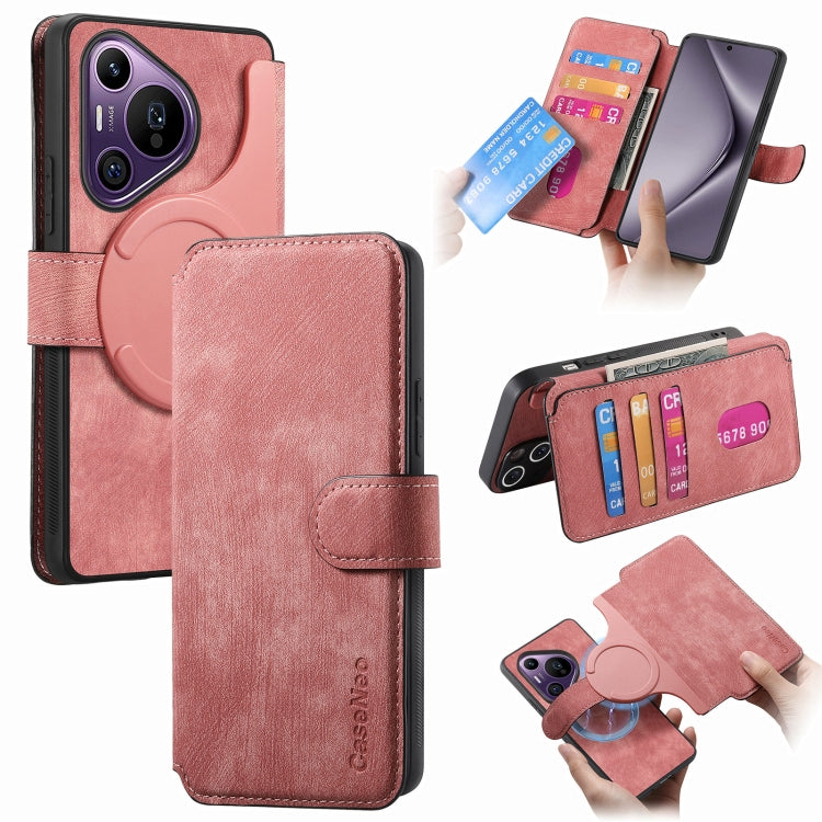 For Huawei Pura 70 Pro CaseNeo MagSafe RFID Anti-theft Retro Leather Phone Case(Pink) - Huawei Cases by CaseNeo | Online Shopping South Africa | PMC Jewellery | Buy Now Pay Later Mobicred