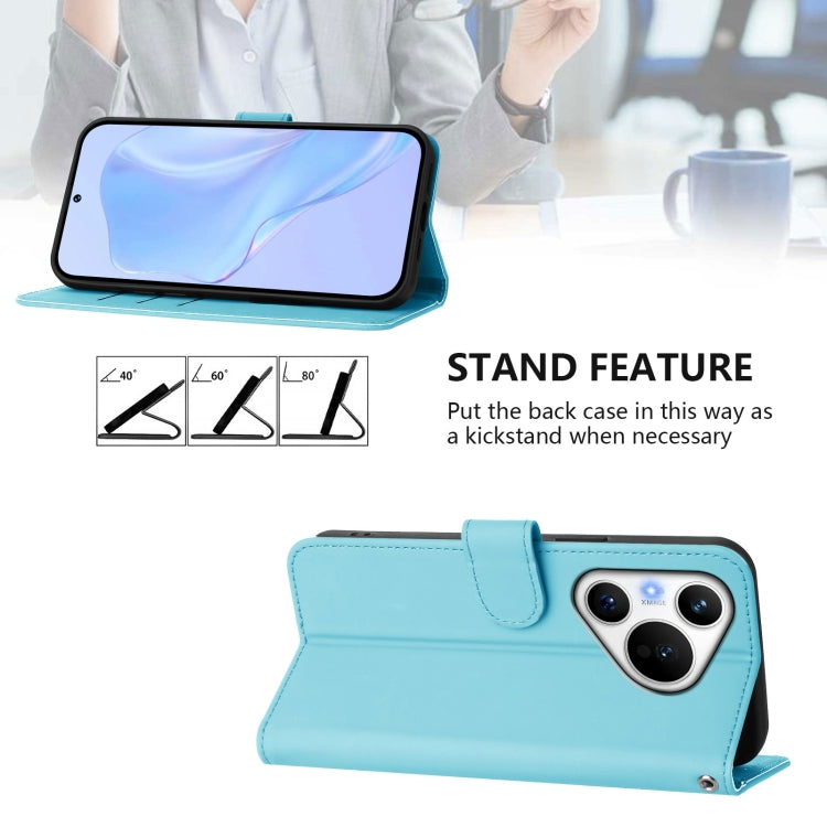 For Huawei Pura 70 Skin Feel Solid Color Leather Phone Case with Lanyard(Sky Blue) - Huawei Cases by PMC Jewellery | Online Shopping South Africa | PMC Jewellery | Buy Now Pay Later Mobicred