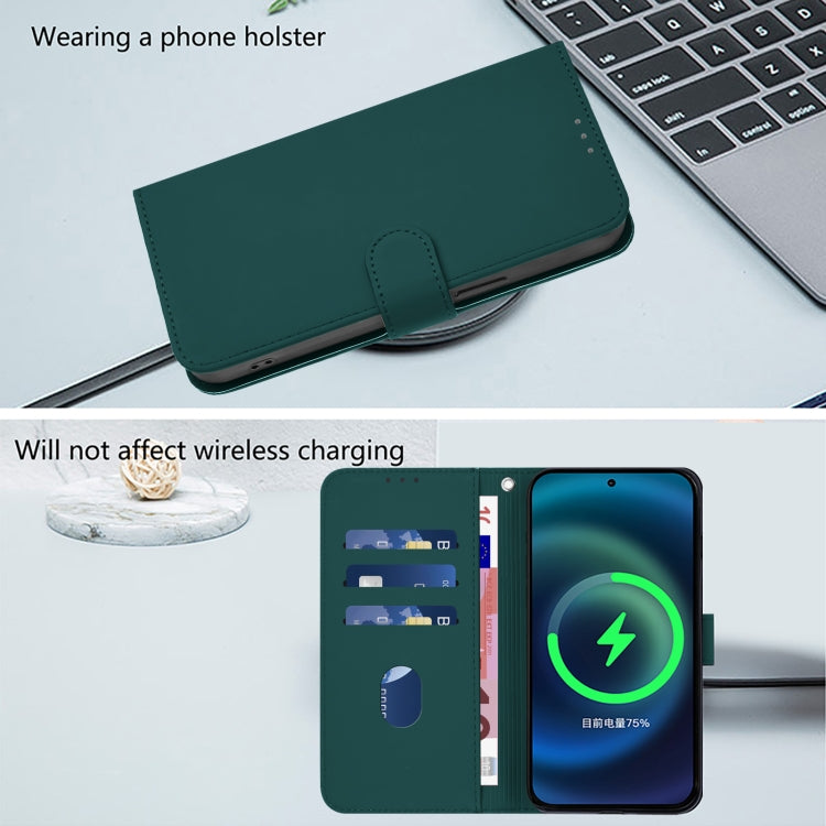 For Huawei Pura 70 Pro / 70 Pro+ Skin Feel Solid Color Leather Phone Case with Lanyard(Dark Green) - Huawei Cases by PMC Jewellery | Online Shopping South Africa | PMC Jewellery | Buy Now Pay Later Mobicred