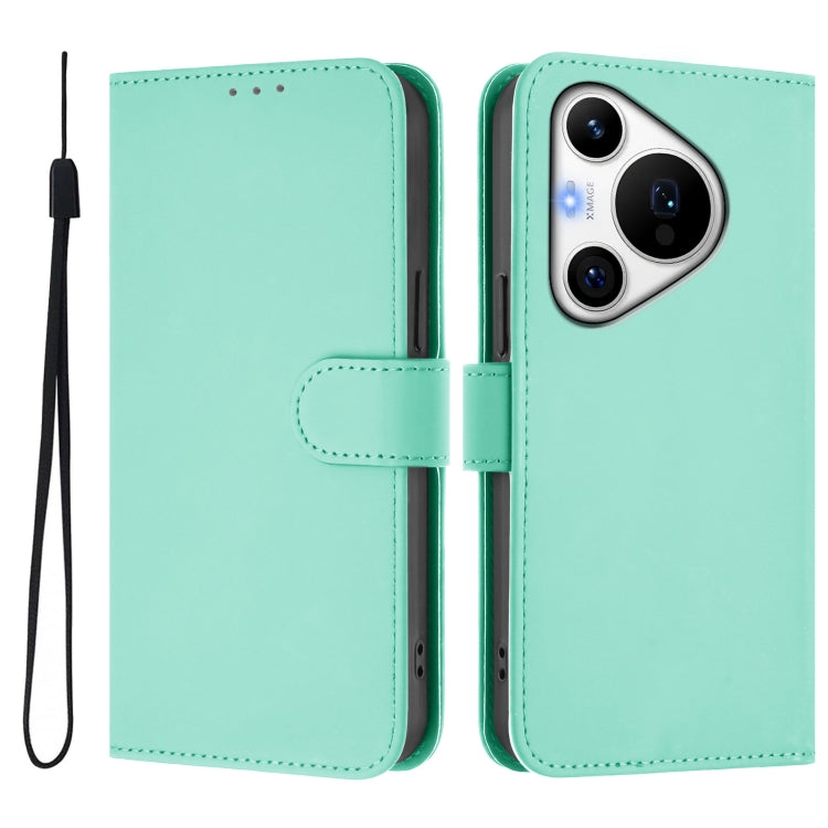 For Huawei Pura 70 Pro / 70 Pro+ Skin Feel Solid Color Leather Phone Case with Lanyard(Mint Green) - Huawei Cases by PMC Jewellery | Online Shopping South Africa | PMC Jewellery | Buy Now Pay Later Mobicred