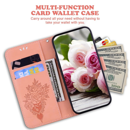 For Samsung Galaxy S25 5G Butterfly Rose Embossed Leather Phone Case(Pink) - Galaxy S25 5G Cases by PMC Jewellery | Online Shopping South Africa | PMC Jewellery | Buy Now Pay Later Mobicred