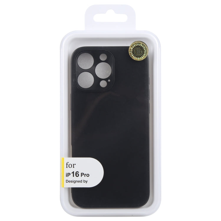 For iPhone 16 Pro GEBEI Plain Leather TPU Hybrid PU Phone Case(Black) - iPhone 16 Pro Cases by GEBEI | Online Shopping South Africa | PMC Jewellery | Buy Now Pay Later Mobicred