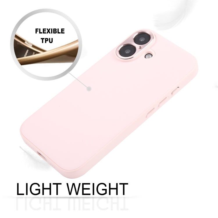 For iPhone 16 GEBEI Plain Leather TPU Hybrid PU Phone Case(Pink) - iPhone 16 Cases by GEBEI | Online Shopping South Africa | PMC Jewellery | Buy Now Pay Later Mobicred