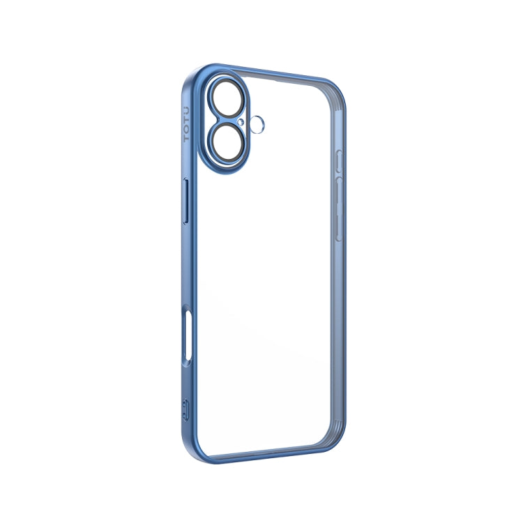 For iPhone 16 TOTU PC-2 Soft Jane Series Electroplated TPU Phone Case with Lens Film(Blue) - iPhone 16 Cases by TOTUDESIGN | Online Shopping South Africa | PMC Jewellery | Buy Now Pay Later Mobicred