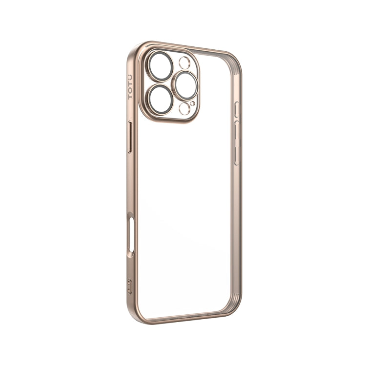 For iPhone 16 Pro TOTU PC-2 Soft Jane Series Electroplated TPU Phone Case with Lens Film(Gold) - iPhone 16 Pro Cases by TOTUDESIGN | Online Shopping South Africa | PMC Jewellery | Buy Now Pay Later Mobicred