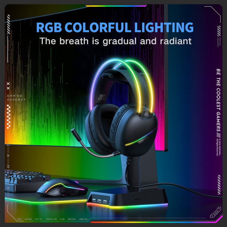 ONIKUMA X33 Head-mounted RGB Light E-Sports Gaming Headset, Cable Length: 2m(Black) - Multimedia Headset by ONIKUMA | Online Shopping South Africa | PMC TechLife | Buy Now Pay Later Mobicred