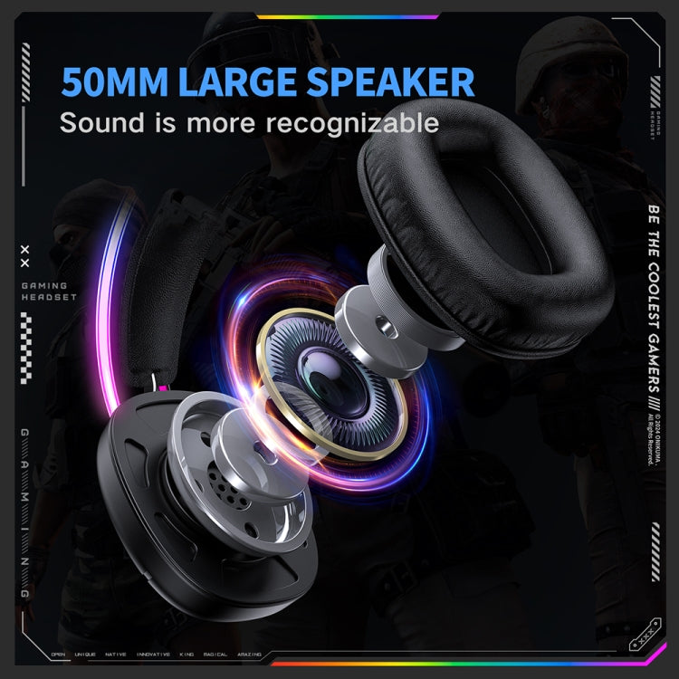 ONIKUMA X33 Head-mounted RGB Light E-Sports Gaming Headset, Cable Length: 2m(Black) - Multimedia Headset by ONIKUMA | Online Shopping South Africa | PMC TechLife | Buy Now Pay Later Mobicred