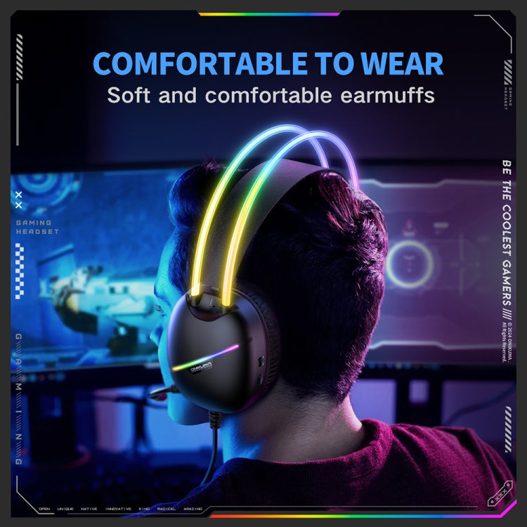 ONIKUMA X33 Head-mounted RGB Light E-Sports Gaming Headset, Cable Length: 2m(Black) - Multimedia Headset by ONIKUMA | Online Shopping South Africa | PMC TechLife | Buy Now Pay Later Mobicred
