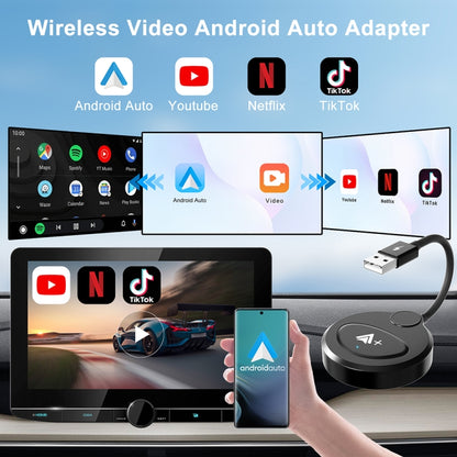 USB Interface Wired to Wireless CarPlay Auto Adapter for Android, Specification:Round(Black) - Bluetooth Adapters by PMC Jewellery | Online Shopping South Africa | PMC Jewellery | Buy Now Pay Later Mobicred