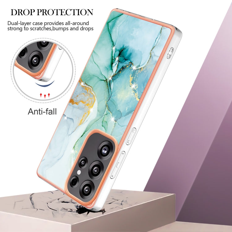 For Samsung Galaxy S25 Ultra 5G Electroplating Marble Pattern Dual-side IMD TPU Shockproof Phone Case(Green 003) - Galaxy S25 Ultra 5G Cases by PMC Jewellery | Online Shopping South Africa | PMC Jewellery | Buy Now Pay Later Mobicred
