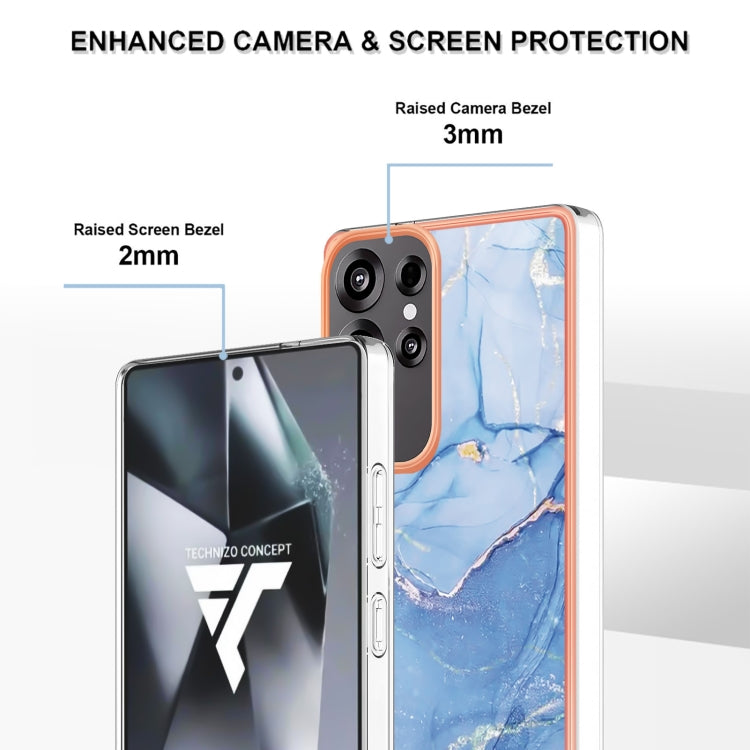 For Samsung Galaxy S25 Ultra 5G Electroplating Marble Dual-side IMD Phone Case(Blue 018) - Galaxy S25 Ultra 5G Cases by PMC Jewellery | Online Shopping South Africa | PMC Jewellery | Buy Now Pay Later Mobicred