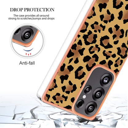 For Samsung Galaxy S25 Ultra 5G Electroplating Marble Dual-side IMD Phone Case(Leopard Print) - Galaxy S25 Ultra 5G Cases by PMC Jewellery | Online Shopping South Africa | PMC Jewellery | Buy Now Pay Later Mobicred