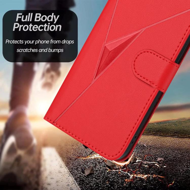 For iPhone 17 Triangle Pattern Buckle Clasp Leather Phone Case(Red) - free shipping - PMc TechLife - Order now!