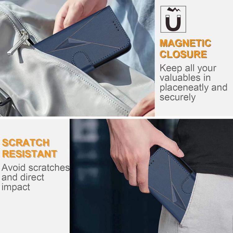 For iPhone 17 Triangle Pattern Buckle Clasp Leather Phone Case(Royal Blue) - free shipping - PMc TechLife - Order now!