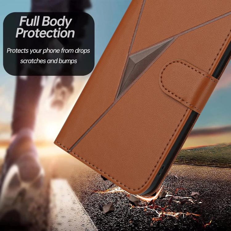 For iPhone 17 Air Triangle Pattern Buckle Clasp Leather Phone Case(Brown) - free shipping - PMc TechLife - Order now!