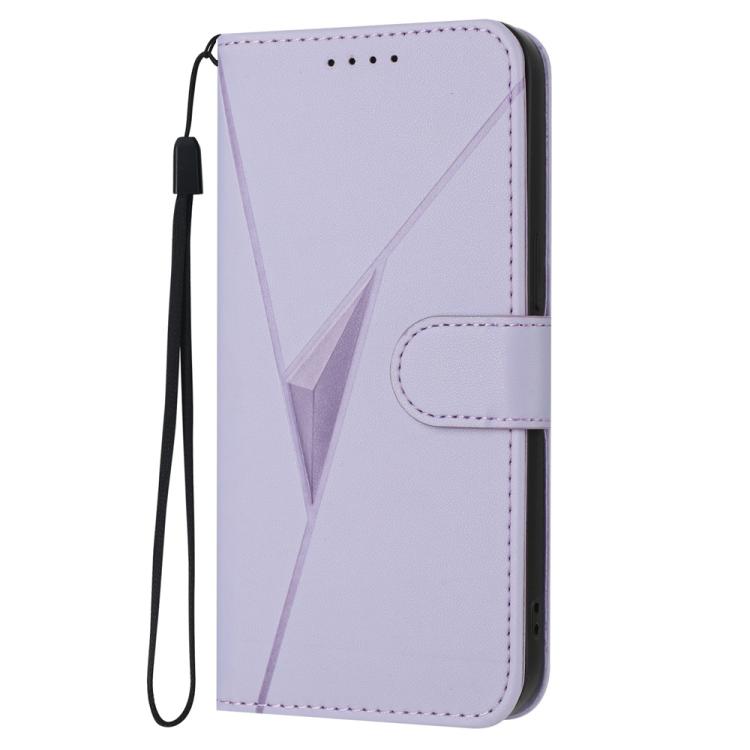 For iPhone 17 Air Triangle Pattern Buckle Clasp Leather Phone Case(Light Purple) - free shipping - PMc TechLife - Order now!