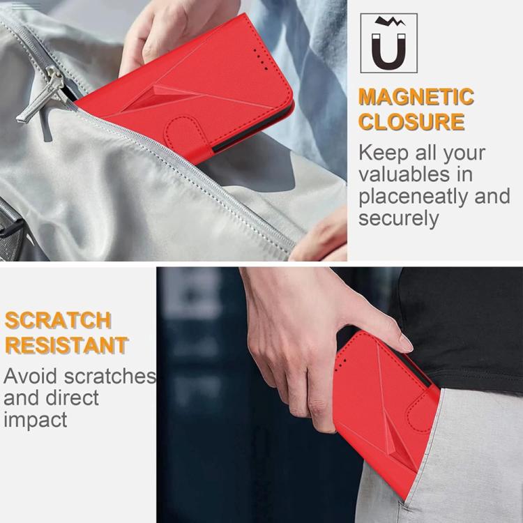 For iPhone 17 Pro Max Triangle Pattern Buckle Clasp Leather Phone Case(Red) - free shipping - PMc TechLife - Order now!