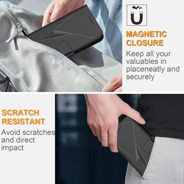 For iPhone 17 Pro Max Triangle Pattern Buckle Clasp Leather Phone Case(Black) - free shipping - PMc TechLife - Order now!