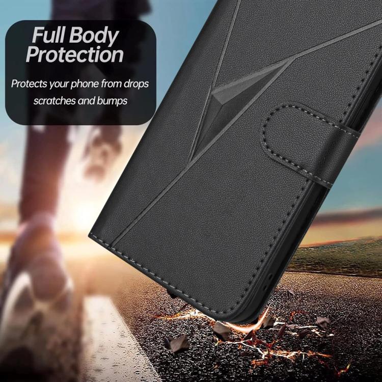 For iPhone 17 Pro Max Triangle Pattern Buckle Clasp Leather Phone Case(Black) - free shipping - PMc TechLife - Order now!