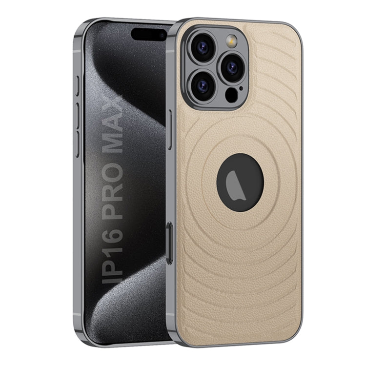 For iPhone 16 Pro GKK Plating Leather Wave MagSafe Phone Case(Copper) - free shipping - PMC Jewellery - Order now!