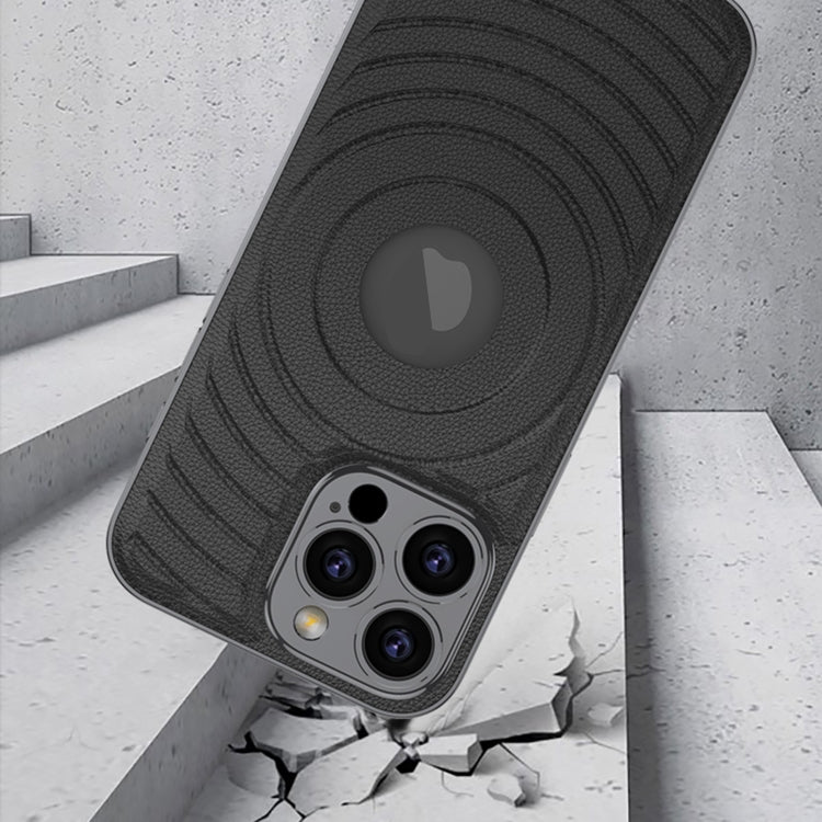 For iPhone 16 Pro Max GKK Plating Leather Wave MagSafe Phone Case(Grey) - free shipping - PMC Jewellery - Order now!