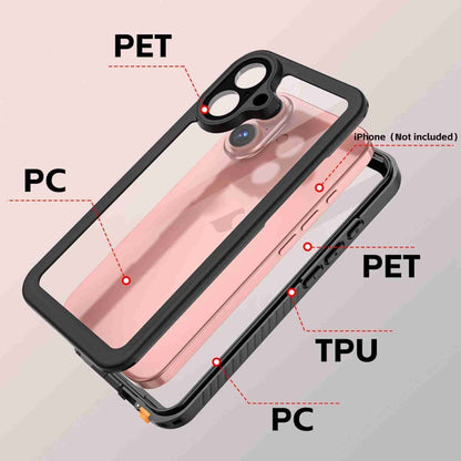 For iPhone 16 Plus RedPepper IP68 Waterproof Triple-proof Phone Case(Black) - iPhone 16 Plus Cases by RedPepper | Online Shopping South Africa | PMC Jewellery | Buy Now Pay Later Mobicred