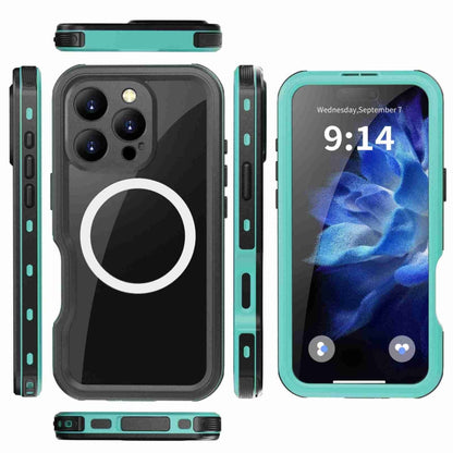 For iPhone 16 Pro Max RedPepper IP68 Waterproof Triple-proof MagSafe Phone Case(Black Blue) - iPhone 16 Pro Max Cases by RedPepper | Online Shopping South Africa | PMC Jewellery | Buy Now Pay Later Mobicred