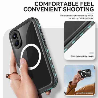 For iPhone 16 Plus RedPepper IP68 Waterproof Triple-proof MagSafe Phone Case(Black Blue) - iPhone 16 Plus Cases by RedPepper | Online Shopping South Africa | PMC Jewellery | Buy Now Pay Later Mobicred