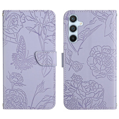 For Samsung Galaxy S25 5G Skin Feel Butterfly Embossed Flip Leather Phone Case(Purple) - Galaxy S25 5G Cases by PMC Jewellery | Online Shopping South Africa | PMC Jewellery | Buy Now Pay Later Mobicred