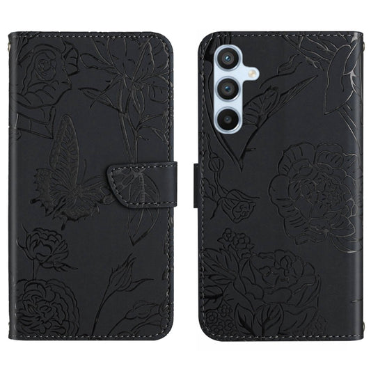 For Samsung Galaxy S25 5G Skin Feel Butterfly Embossed Flip Leather Phone Case(Black) - Galaxy S25 5G Cases by PMC Jewellery | Online Shopping South Africa | PMC Jewellery | Buy Now Pay Later Mobicred