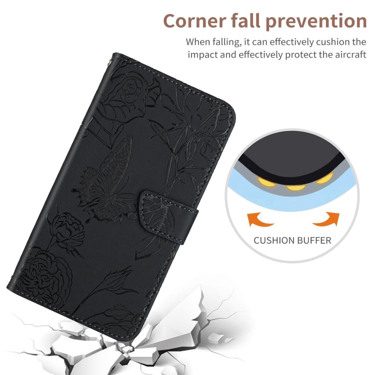 For Samsung Galaxy S25+ 5G Skin Feel Butterfly Embossed Flip Leather Phone Case(Black) - Galaxy S25+ 5G Cases by PMC Jewellery | Online Shopping South Africa | PMC Jewellery | Buy Now Pay Later Mobicred