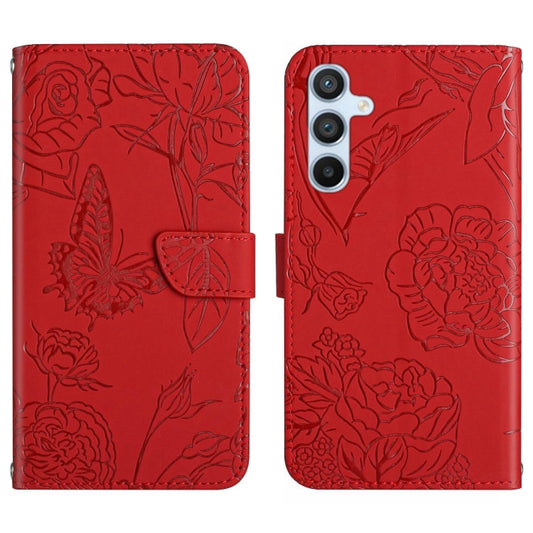 For Samsung Galaxy S25+ 5G Skin Feel Butterfly Embossed Flip Leather Phone Case(Red) - Galaxy S25+ 5G Cases by PMC Jewellery | Online Shopping South Africa | PMC Jewellery | Buy Now Pay Later Mobicred