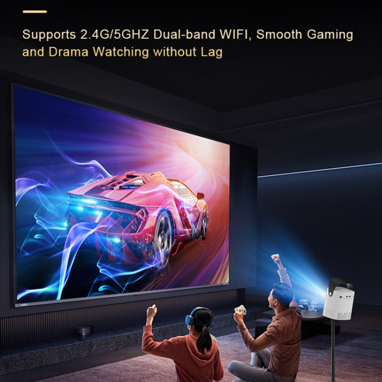 TS-2 1920 x 1080P 240ANSI HiSilicon 352 Android 9.0 Telescopic Projector, EU Plug(White) - LED Projector by PMC TechLife | Online Shopping South Africa | PMC TechLife | Buy Now Pay Later Mobicred