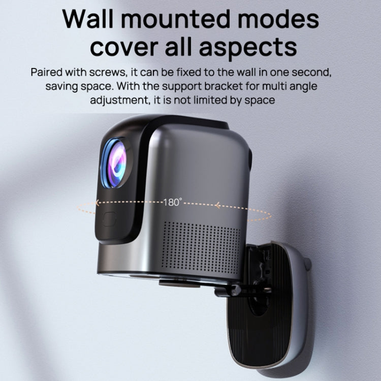 TZ-1 1080P 280ANSI HiSilicon 352 Android 9.0 Foldable PTZ Stand Projector, UK Plug(Grey) - LED Projector by PMC TechLife | Online Shopping South Africa | PMC TechLife | Buy Now Pay Later Mobicred