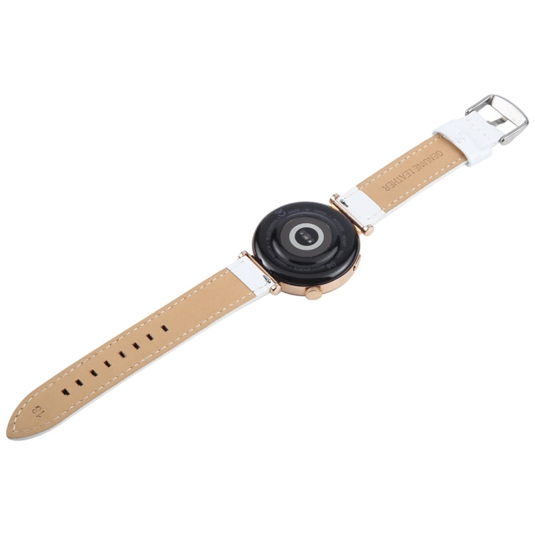 14mm Silver Steel Buckle Genuine Leather Watch Band Wristband(White) - free shipping - PMc TechLife - Order now!