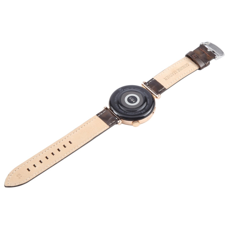 20mm Silver Steel Buckle Genuine Leather Watch Band Wristband(Coffee) - 20mm Bands by PMc TechLife | Online Shopping South Africa | PMc TechLife | Buy Now Pay Later Mobicred