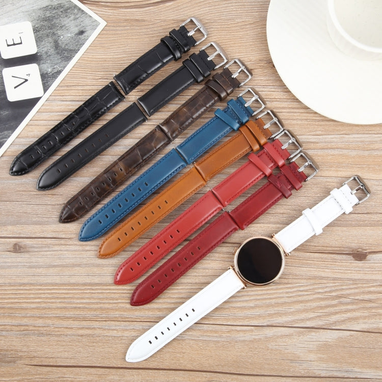18mm Silver Steel Buckle Genuine Leather Watch Band Wristband(Red) - free shipping - PMc TechLife - Order now!