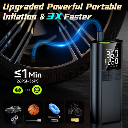 T8 Car Digital Display Portable Smart Electric Wireless Air Pump(Black) - Inflatable Pump by PMC Jewellery | Online Shopping South Africa | PMC Jewellery | Buy Now Pay Later Mobicred