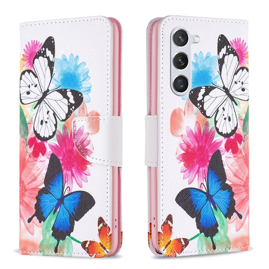 For Samsung Galaxy S25 5G Colored Drawing Pattern Leather Phone Case(Butterflies) - Galaxy S25 5G Cases by PMC Jewellery | Online Shopping South Africa | PMC Jewellery | Buy Now Pay Later Mobicred