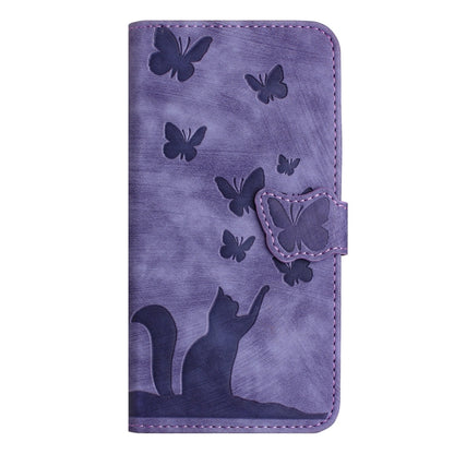 For Samsung Galaxy S25 5G Butterfly Cat Embossing Flip Leather Phone Case(Purple) - Galaxy S25 5G Cases by PMC Jewellery | Online Shopping South Africa | PMC Jewellery | Buy Now Pay Later Mobicred