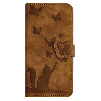 For Samsung Galaxy S25 5G Butterfly Cat Embossing Flip Leather Phone Case(Brown) - Galaxy S25 5G Cases by PMC Jewellery | Online Shopping South Africa | PMC Jewellery | Buy Now Pay Later Mobicred