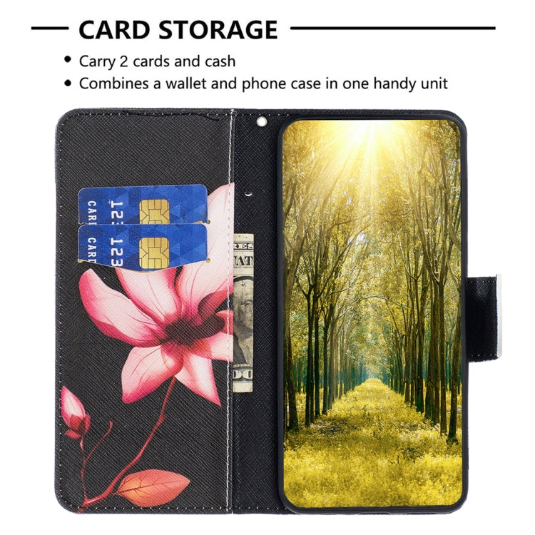 For Samsung Galaxy S25+ 5G Colored Drawing Pattern Leather Phone Case(Lotus) - free shipping - PMC Jewellery - Order now!