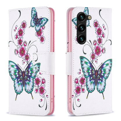 For Samsung Galaxy S25+ 5G Colored Drawing Pattern Leather Phone Case(Flowers Butterfly) - Galaxy S25+ 5G Tempered Glass by PMC Jewellery | Online Shopping South Africa | PMC Jewellery | Buy Now Pay Later Mobicred